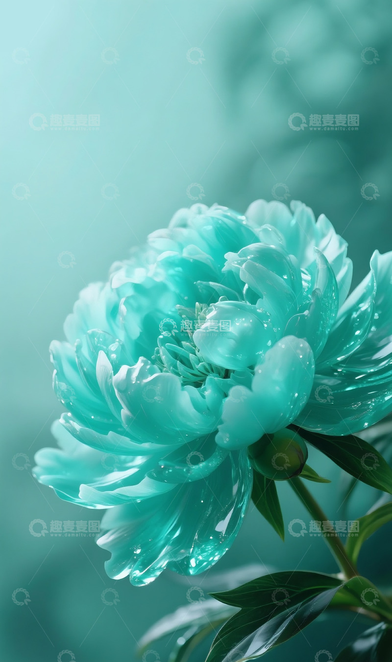 高清大图下载【趣麦麦图】玻璃牡丹花