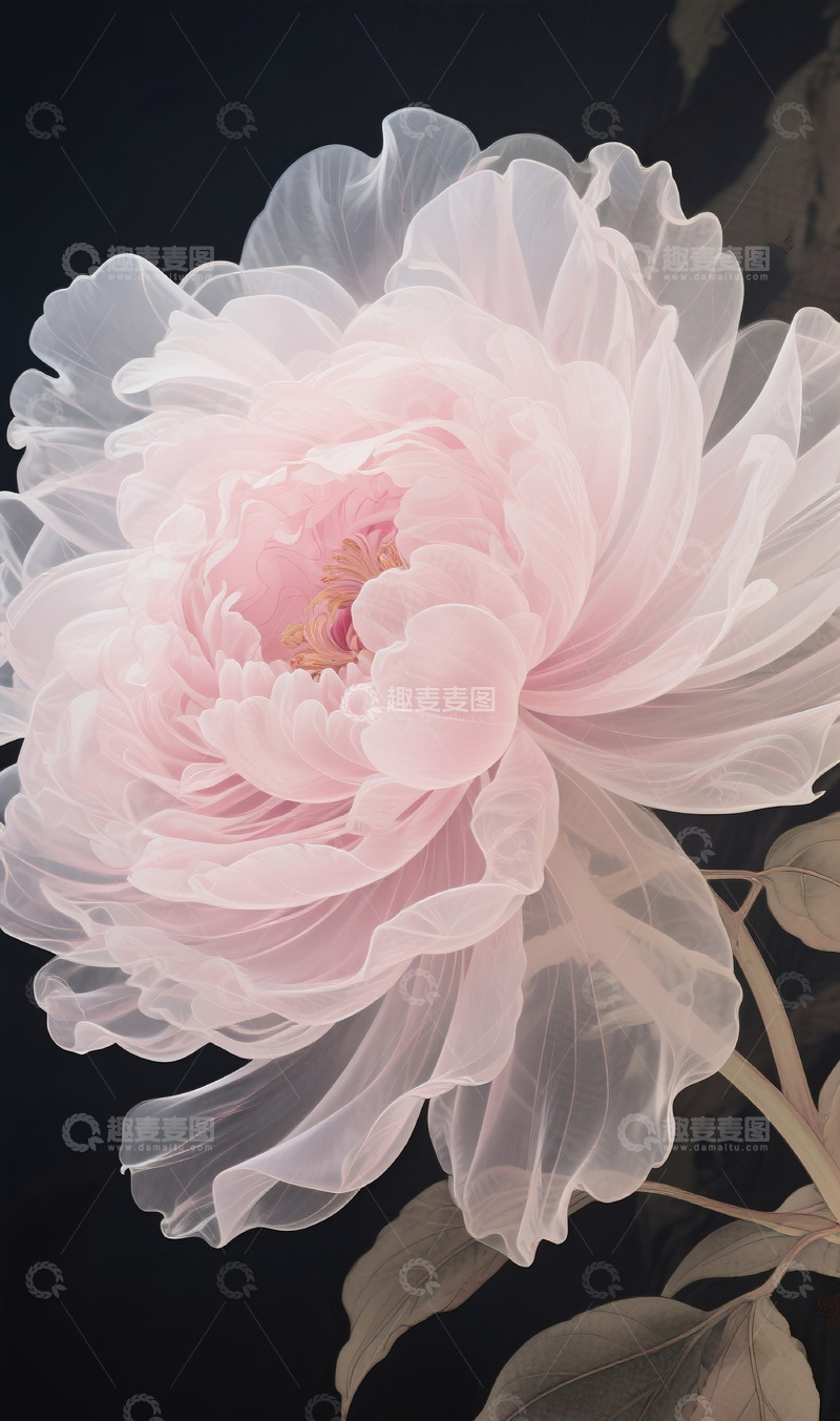 高清大图下载【趣麦麦图】牡丹花插画38