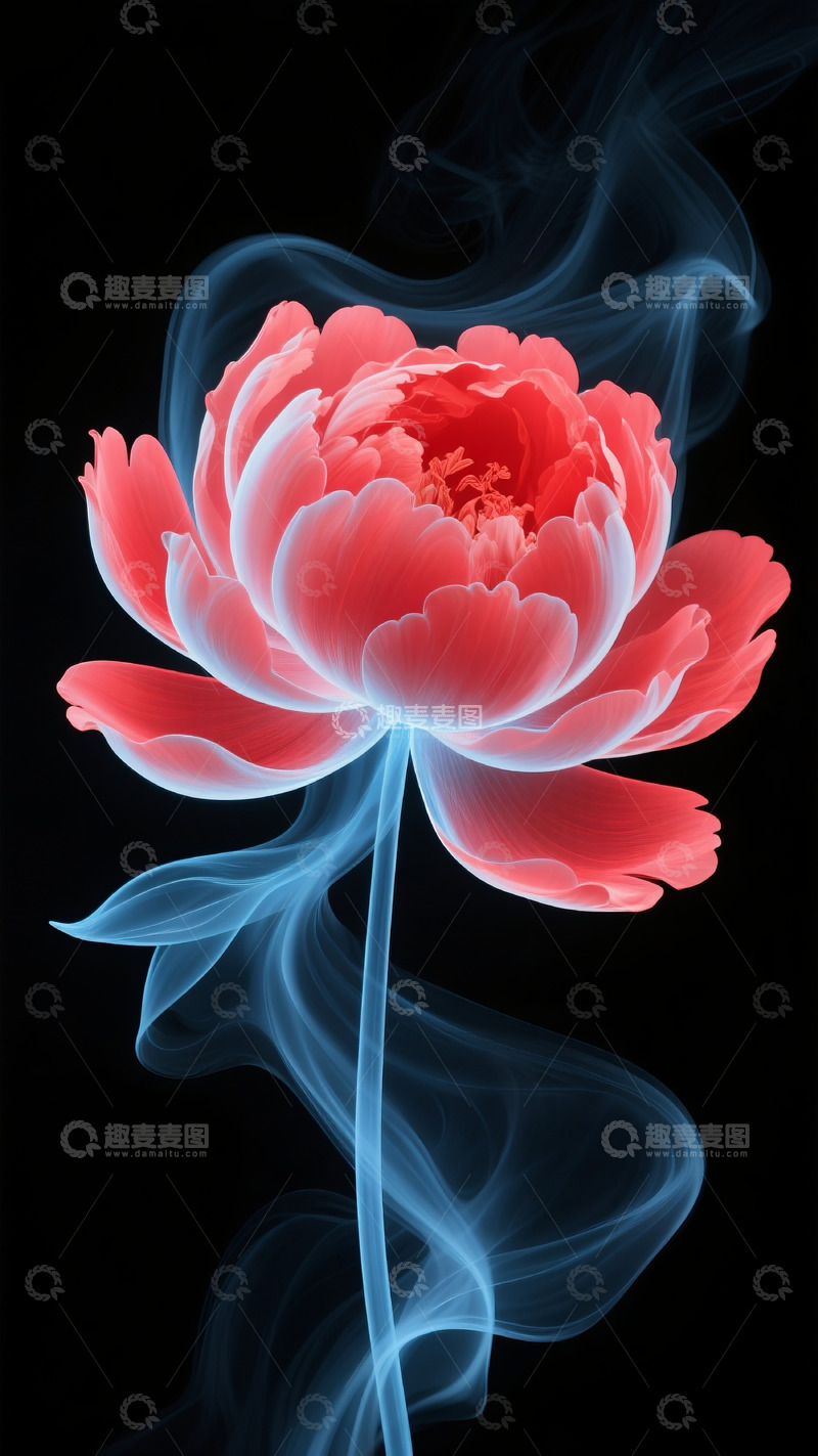 高清大图下载【趣麦麦图】烟雾牡丹6