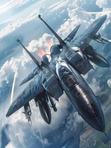 科幻F15战斗机飞机AI壁纸高清图片背景1