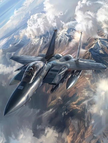 科幻F15战斗机飞机AI壁纸高清图片背景3