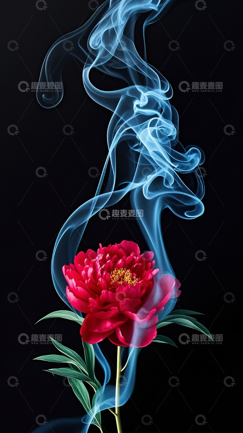 高清大图下载【趣麦麦图】烟雾牡丹3