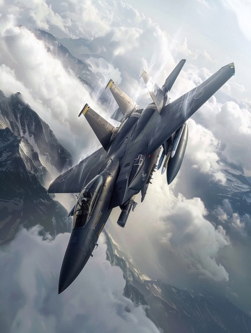 科幻F15战斗机飞机AI壁纸高清图片背景2