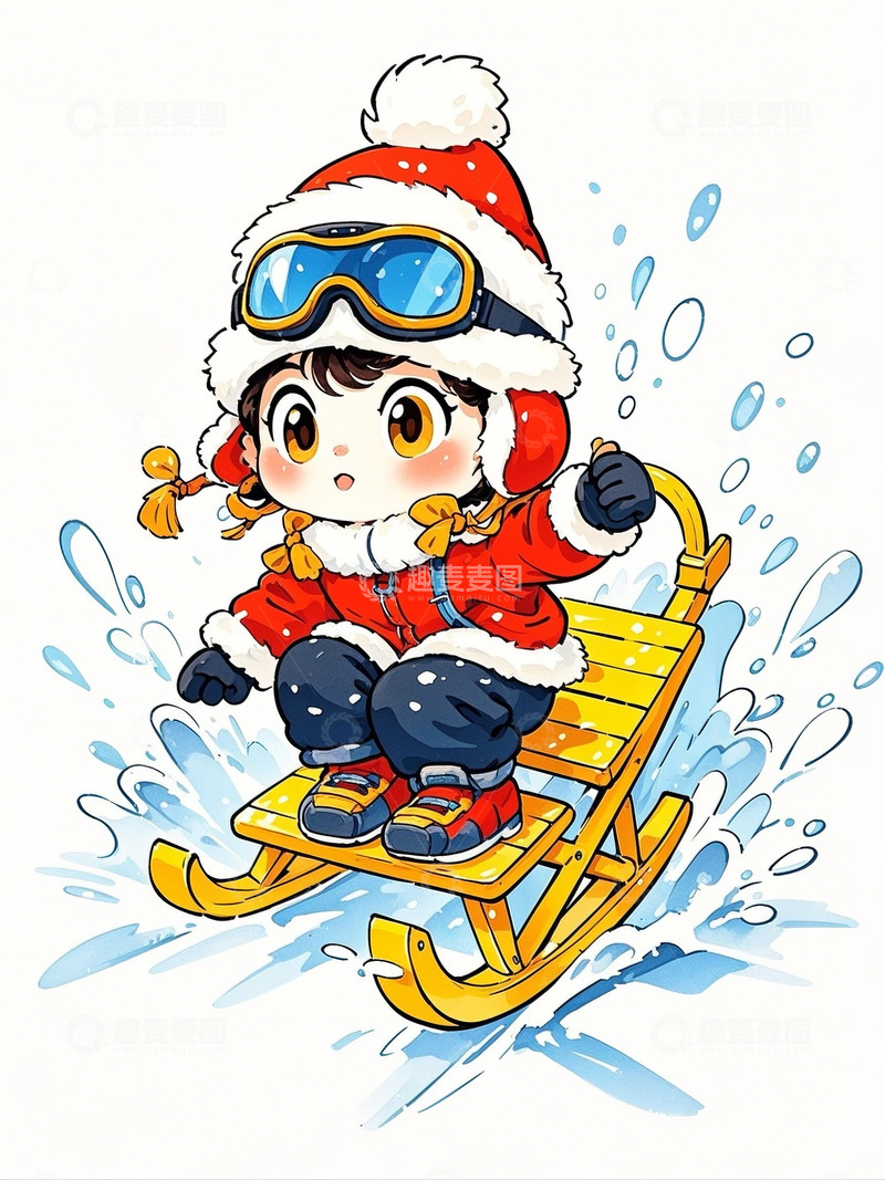 高清大图下载【趣麦麦图】冬季大雪儿童6