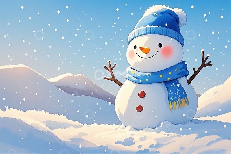 高清大图下载【趣麦麦图】冬季冬天可爱雪人4