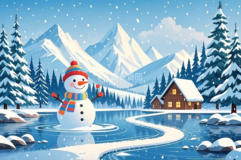高清大图下载【趣麦麦图】冬季冬天可爱雪人5