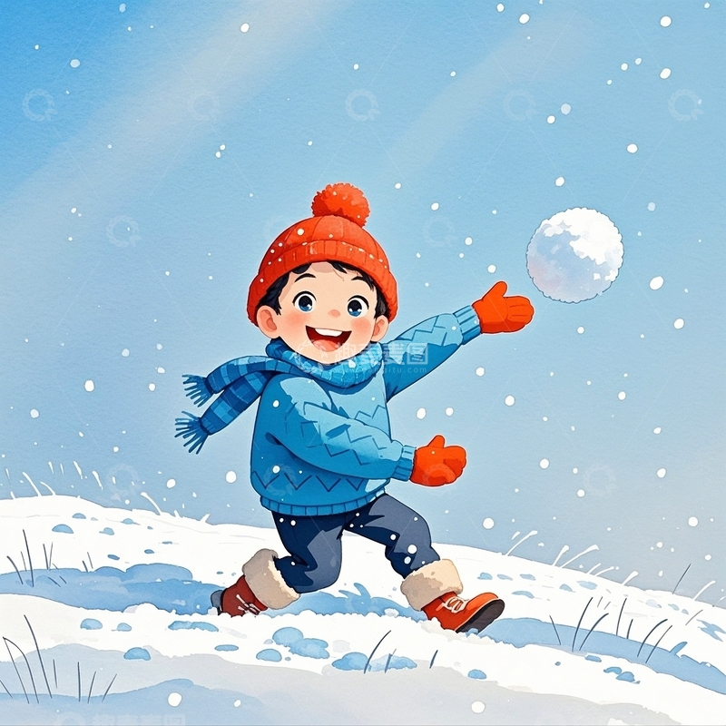 高清大图下载【趣麦麦图】冬季卡通人物5