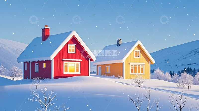 高清大图下载【趣麦麦图】冬季冬天大雪背景13