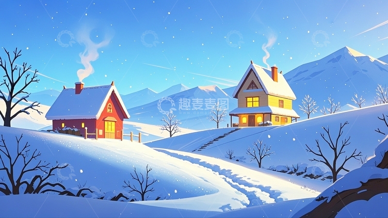 高清大图下载【趣麦麦图】冬季冬天大雪背景15