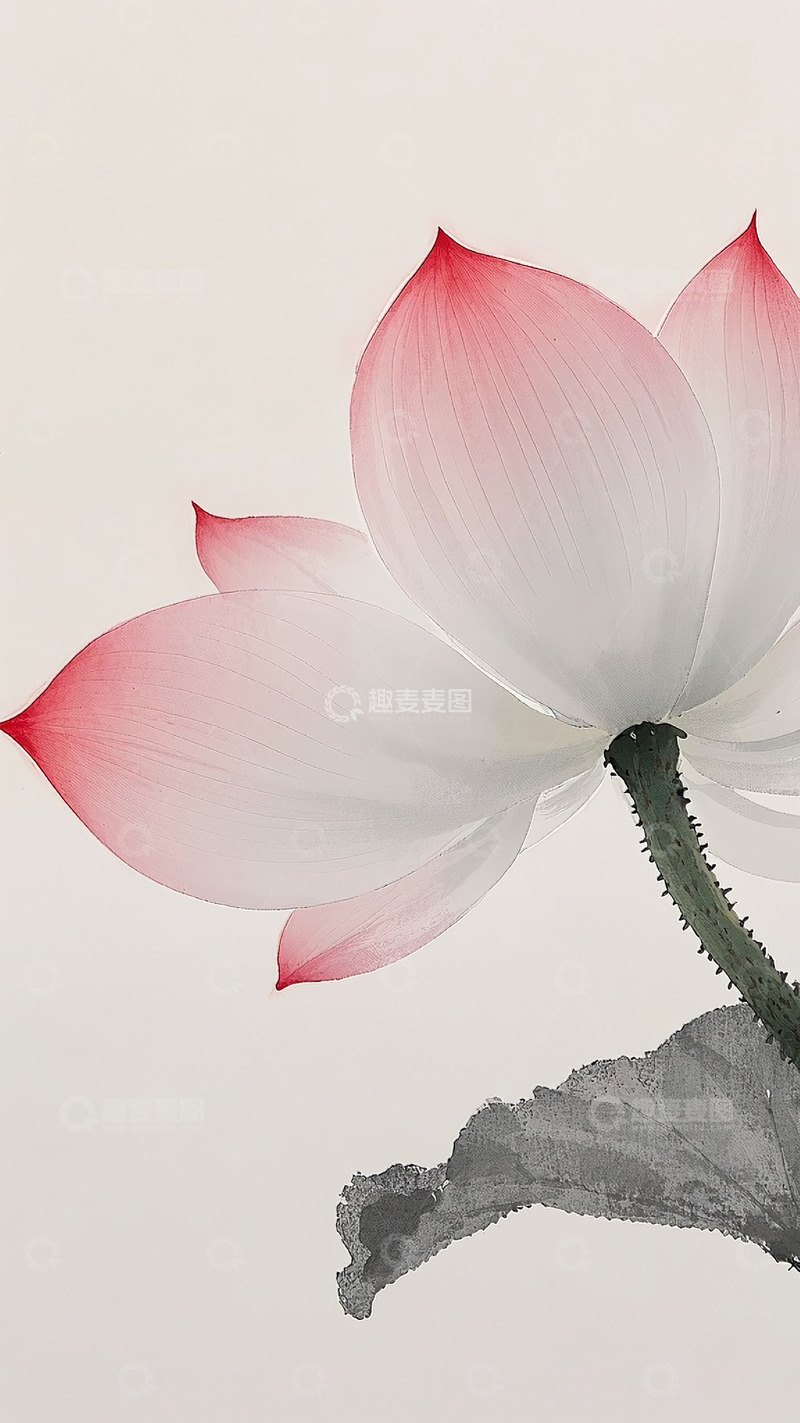 高清大图下载【趣麦麦图】荷花插画2