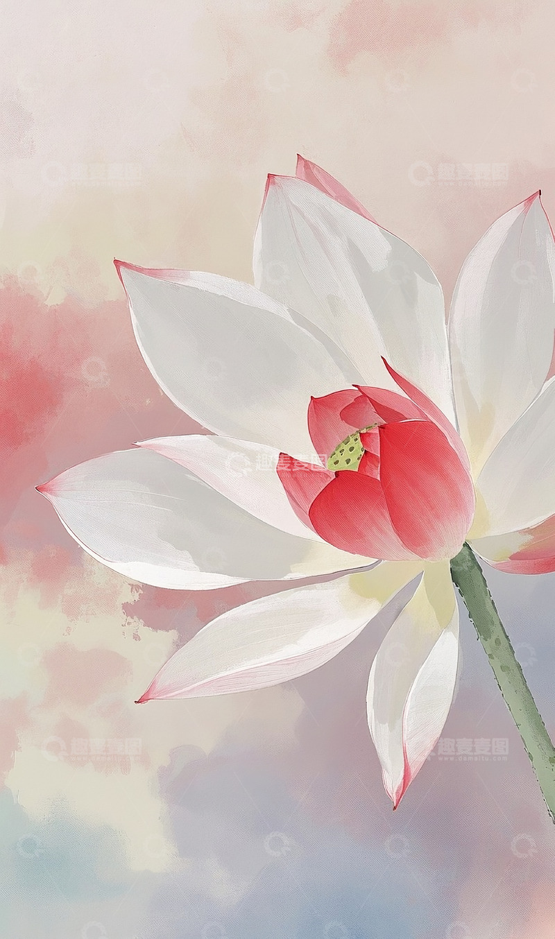 高清大图下载【趣麦麦图】荷花插画