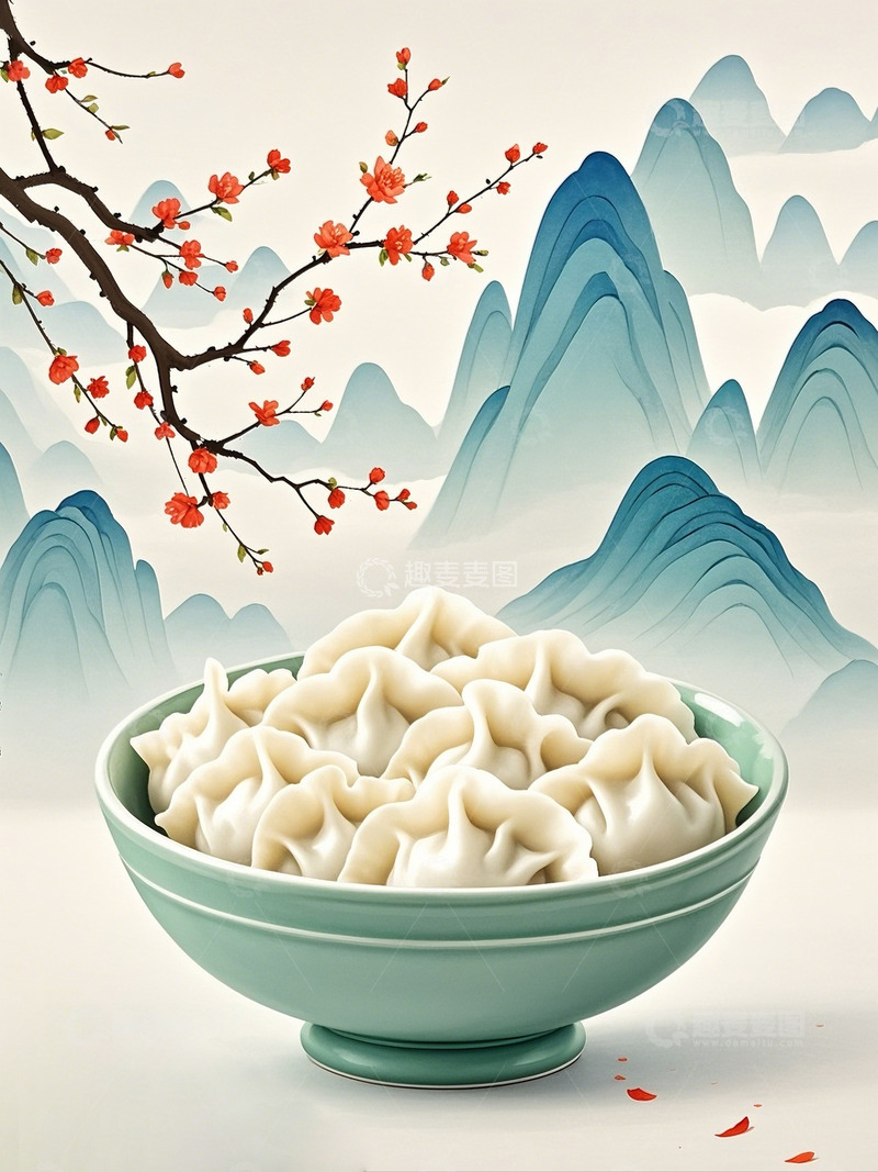 高清大图下载【趣麦麦图】美食冬至饺子1