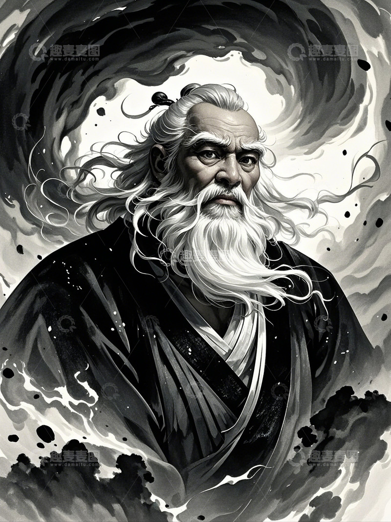 高清大图下载【趣麦麦图】水墨画中国风人物