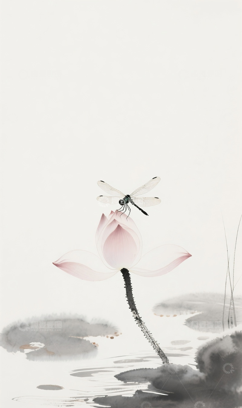 高清大图下载【趣麦麦图】荷花水墨画3