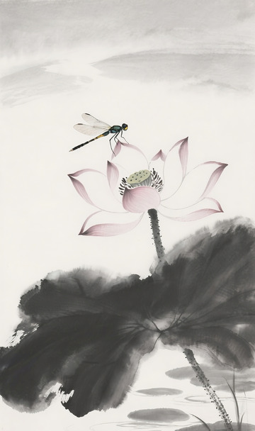 荷花水墨画12
