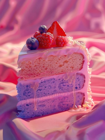 粉色美味蒙昧草莓蛋糕AI壁纸高清图片背景2