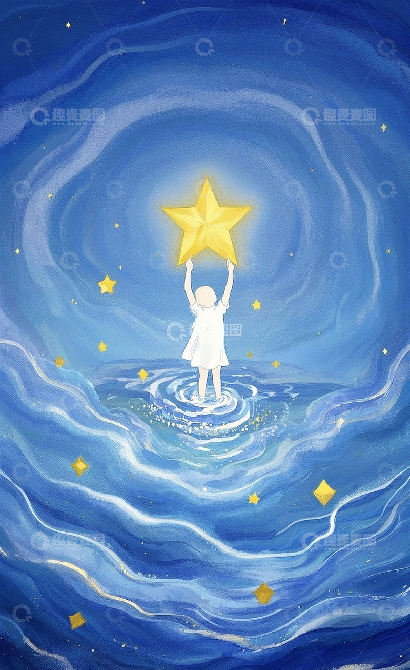 高清大图下载【趣麦麦图】意境水彩插画3