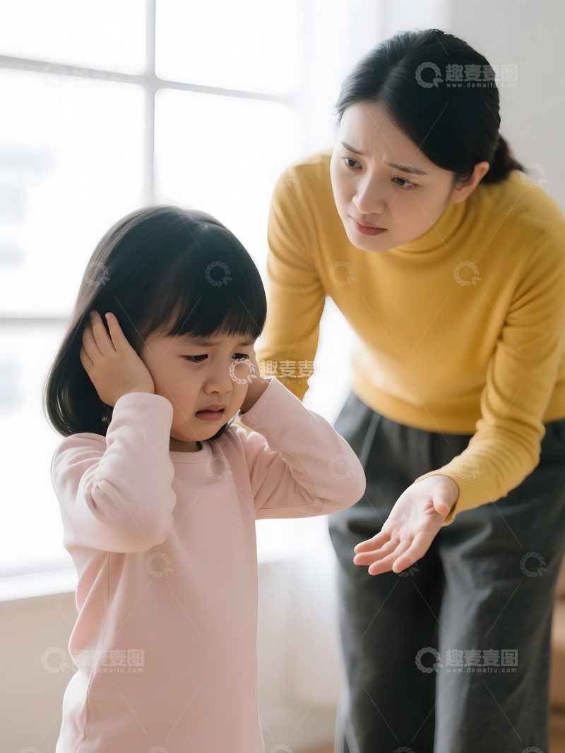 高清大图下载【趣麦麦图】孩子抗拒大人的瞬间1