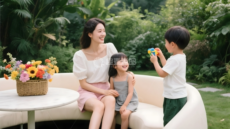 高清大图下载【趣麦麦图】户外亲子欢乐时光