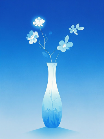 新中式花瓶插画1