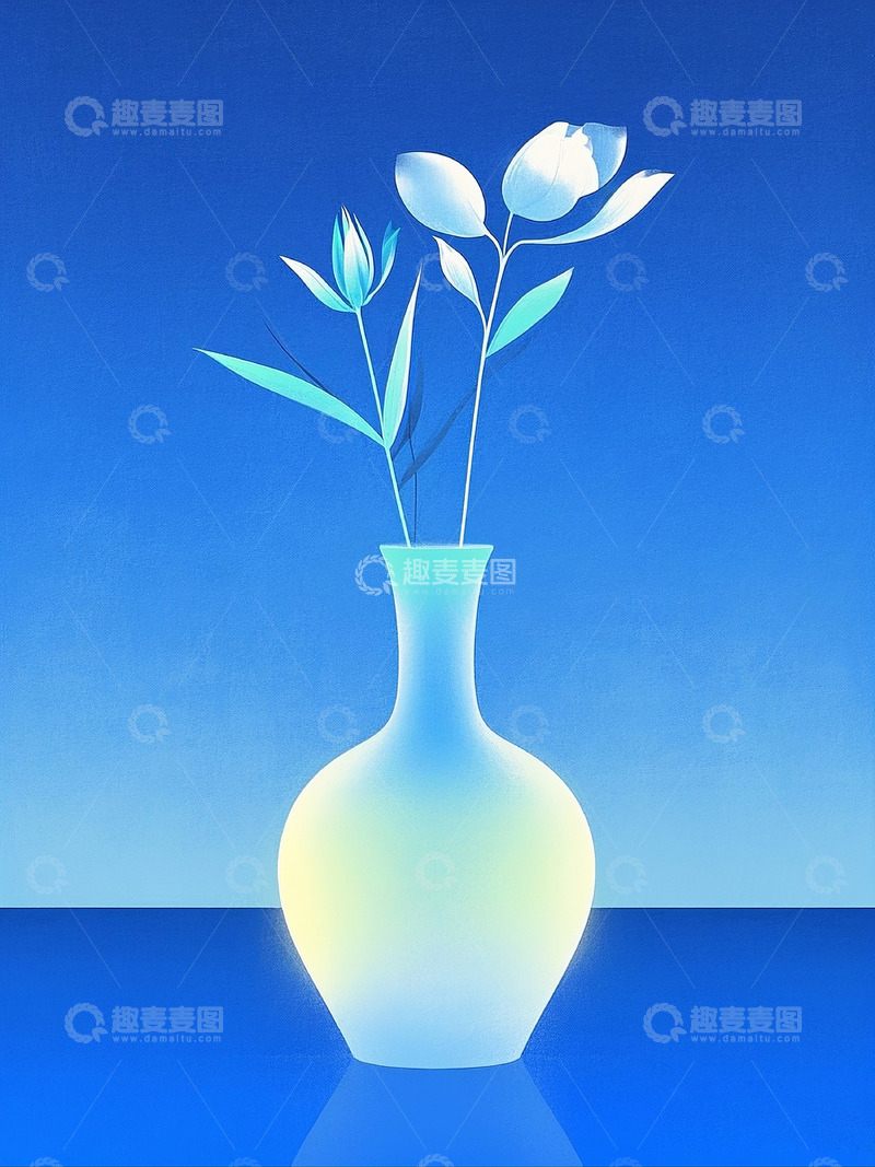 高清大图下载【趣麦麦图】新中式花瓶插画2