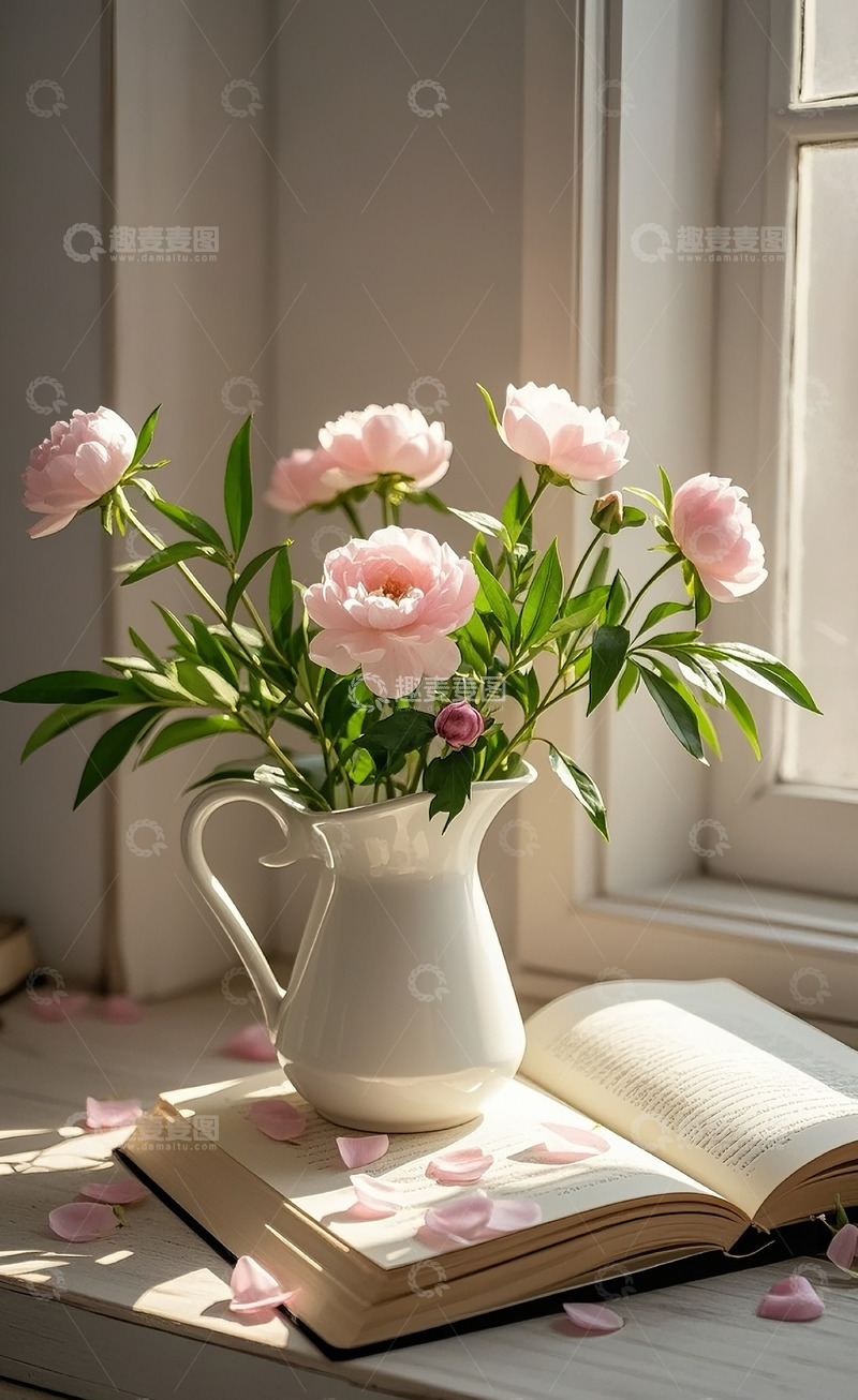 高清大图下载【趣麦麦图】窗台边的花瓶3
