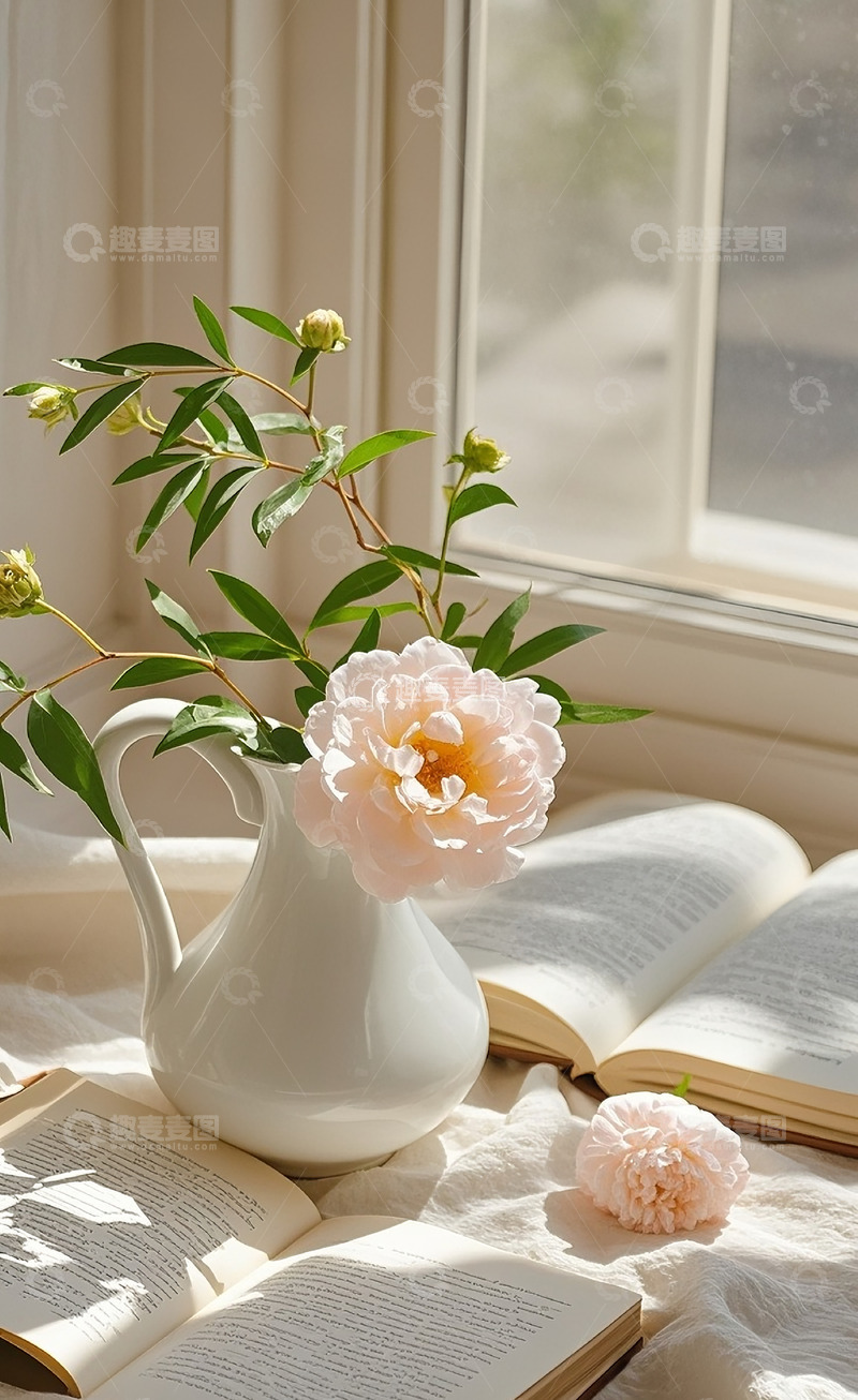 高清大图下载【趣麦麦图】窗台边的花瓶2