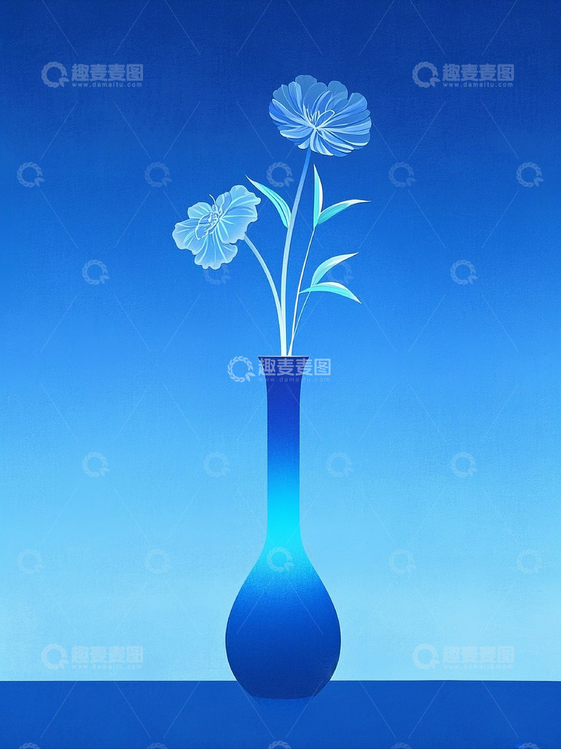 高清大图下载【趣麦麦图】新中式花瓶插画