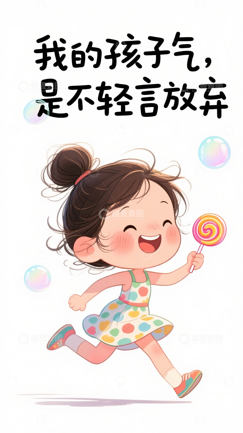 高清大图下载【趣麦麦图】奔跑的小女孩3