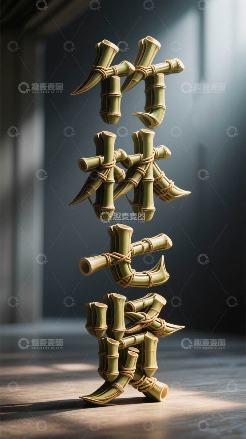 高清大图下载【趣麦麦图】字体  竹子  艺术