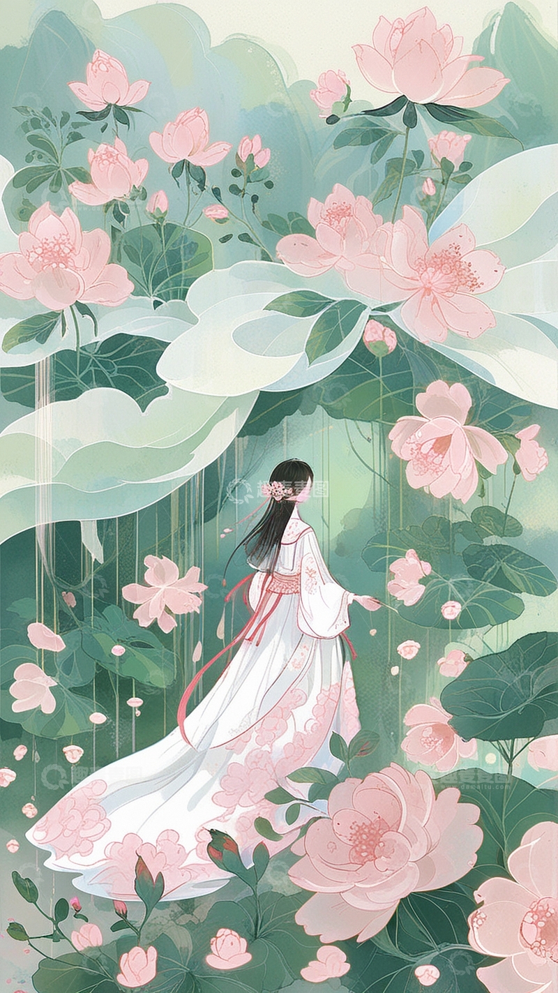 高清大图下载【趣麦麦图】唯美国潮插画