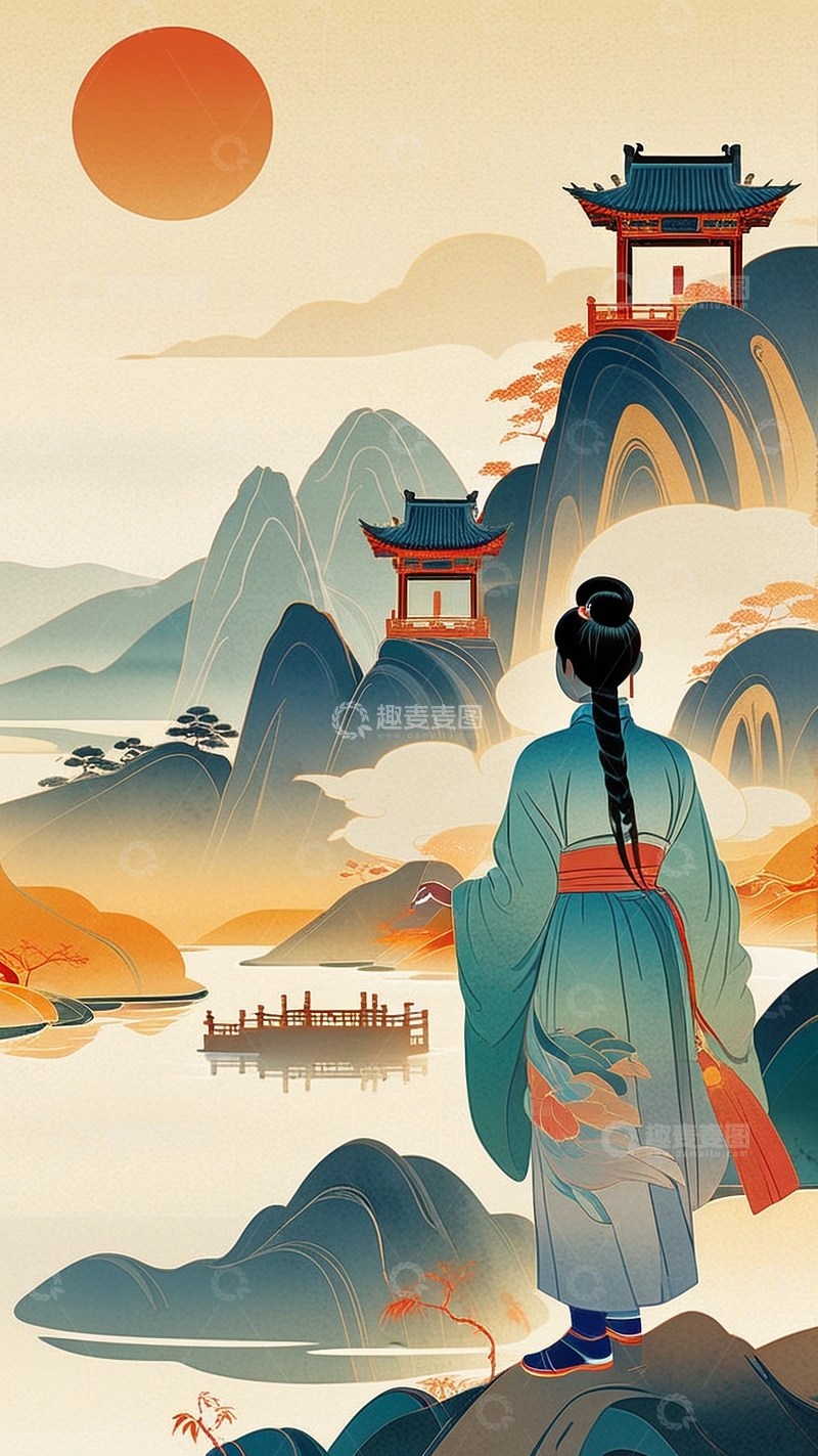 高清大图下载【趣麦麦图】国潮插画艺术插画15