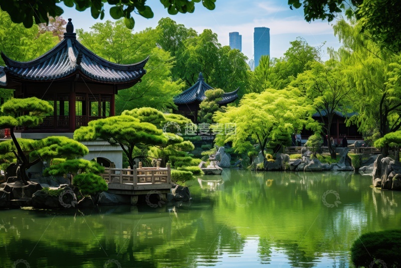 高清大图下载【趣麦麦图】湖泊公园园林自然美景