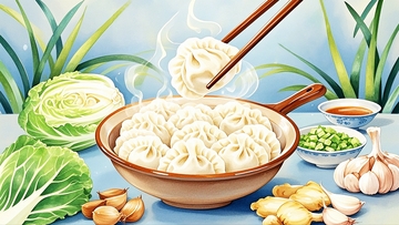 国潮插画冬至饺子5