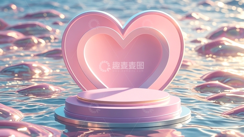 高清大图下载【趣麦麦图】粉色浪漫电商展台5