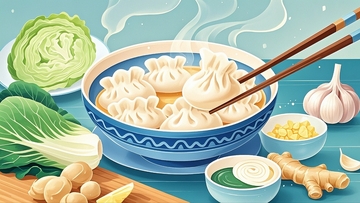 国潮插画冬至饺子3