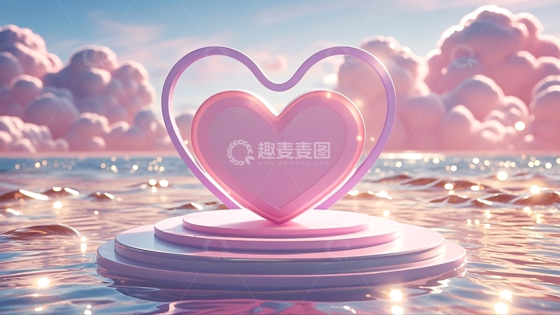 高清大图下载【趣麦麦图】粉色浪漫电商展台7