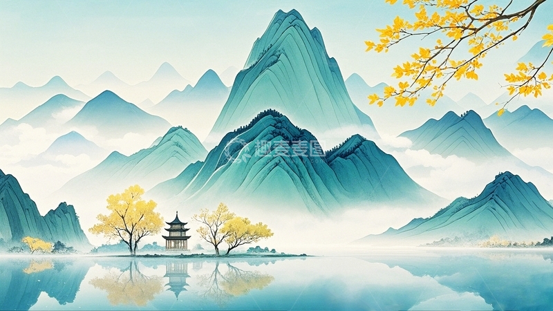 高清大图下载【趣麦麦图】中国风山水背景28