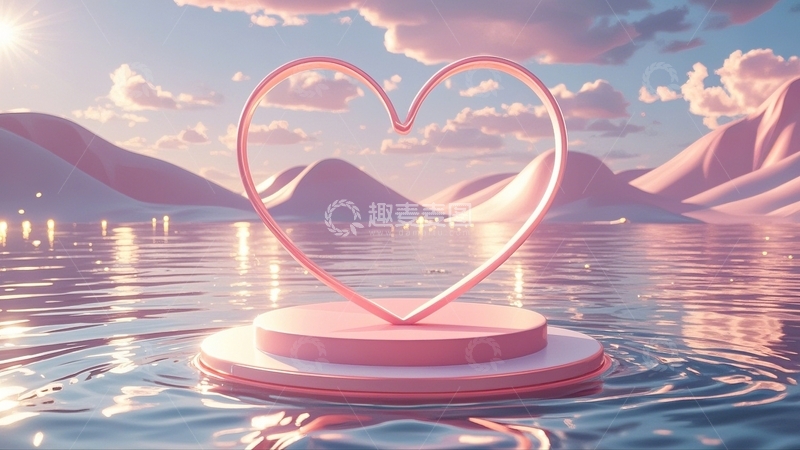 高清大图下载【趣麦麦图】粉色浪漫电商展台6