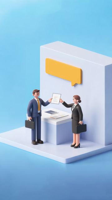 招聘应聘商务人员白领3D渲染人物5