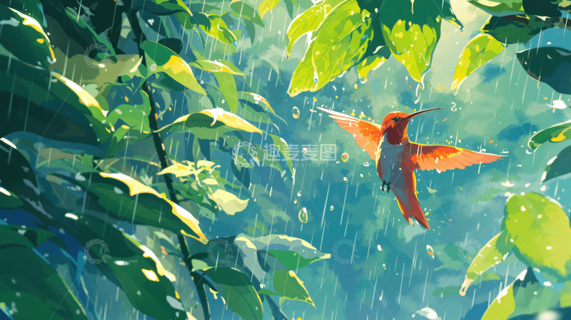 高清大图下载【趣麦麦图】二次元卡通自然风景AI插画壁纸背景图片素