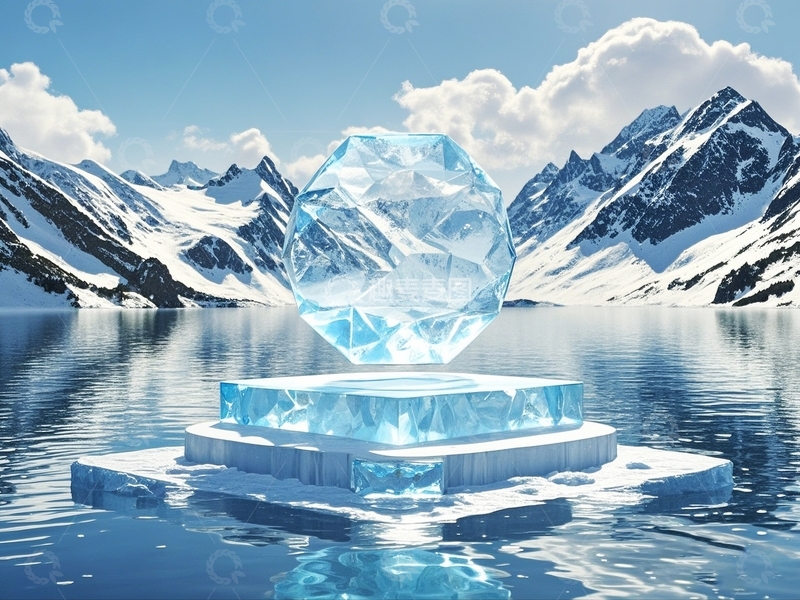 高清大图下载【趣麦麦图】蓝色冰川背景