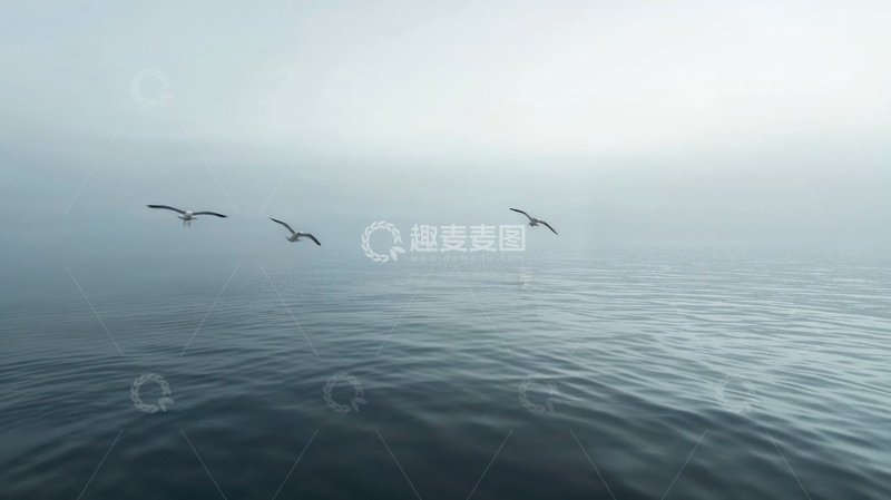 高清大图下载【趣麦麦图】波涛汹涌的大海海浪场景AI插画壁纸背景图3