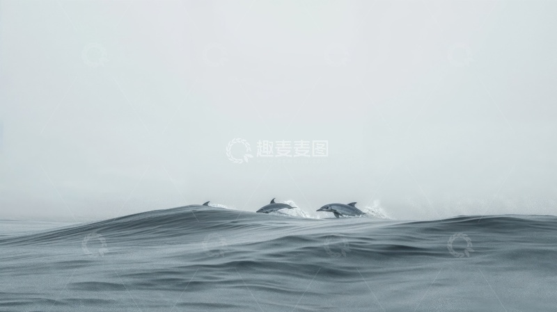 高清大图下载【趣麦麦图】波涛汹涌的大海海浪场景AI插画壁纸背景图1