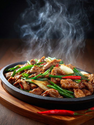 小炒肉家常菜摄影图1