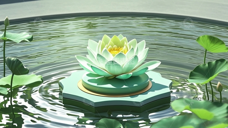 高清大图下载【趣麦麦图】绿色自然展台背景24