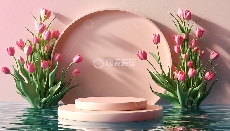 高清大图下载【趣麦麦图】郁金香植物花朵展台2