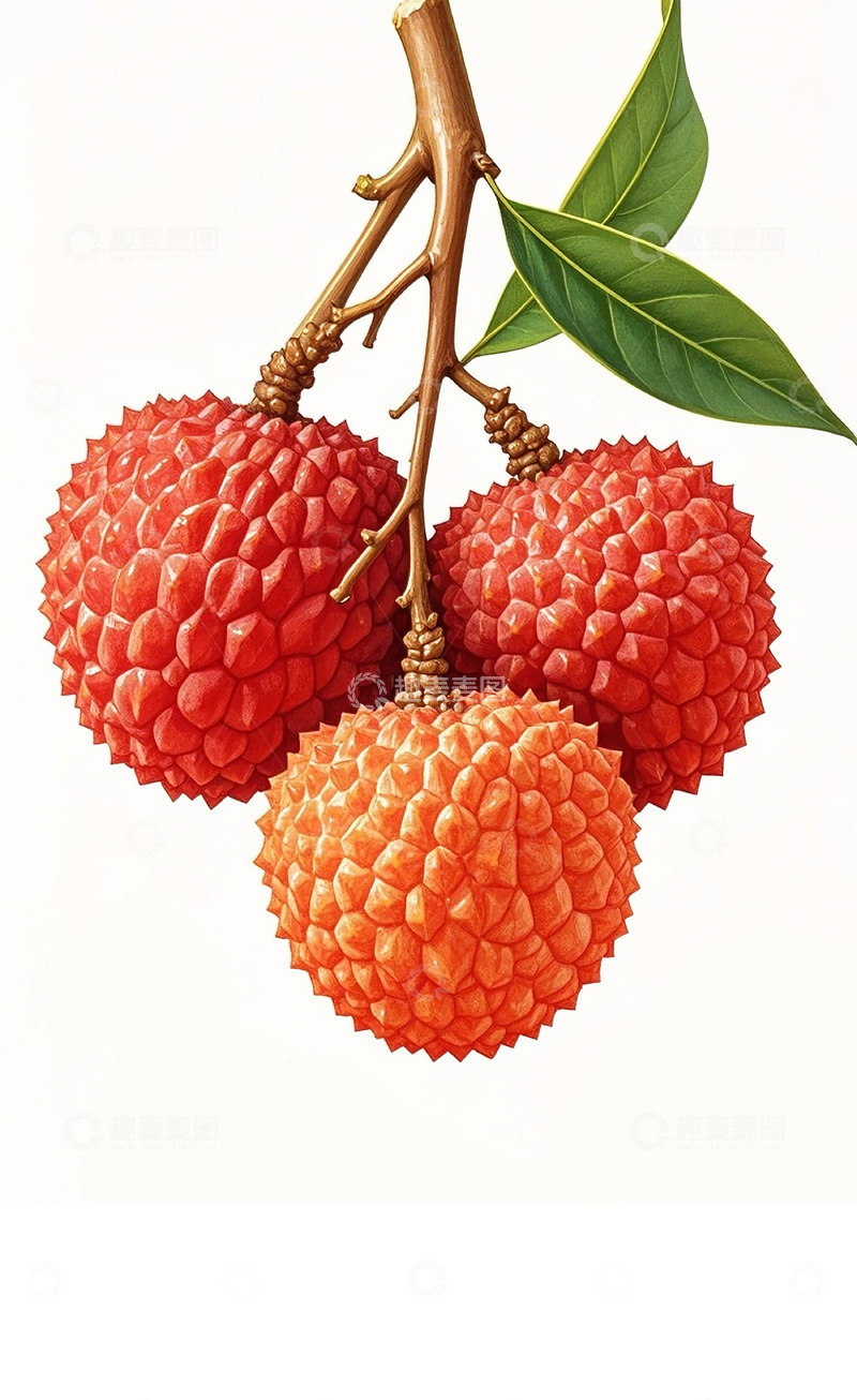 高清大图下载【趣麦麦图】荔枝插画2