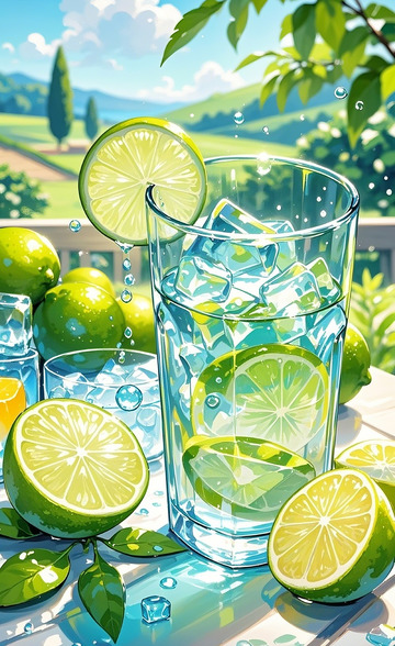 青柠饮品插画2