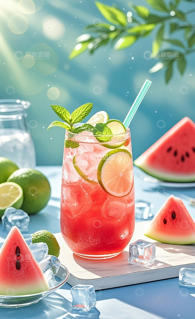 高清大图下载【趣麦麦图】夏日西瓜饮品